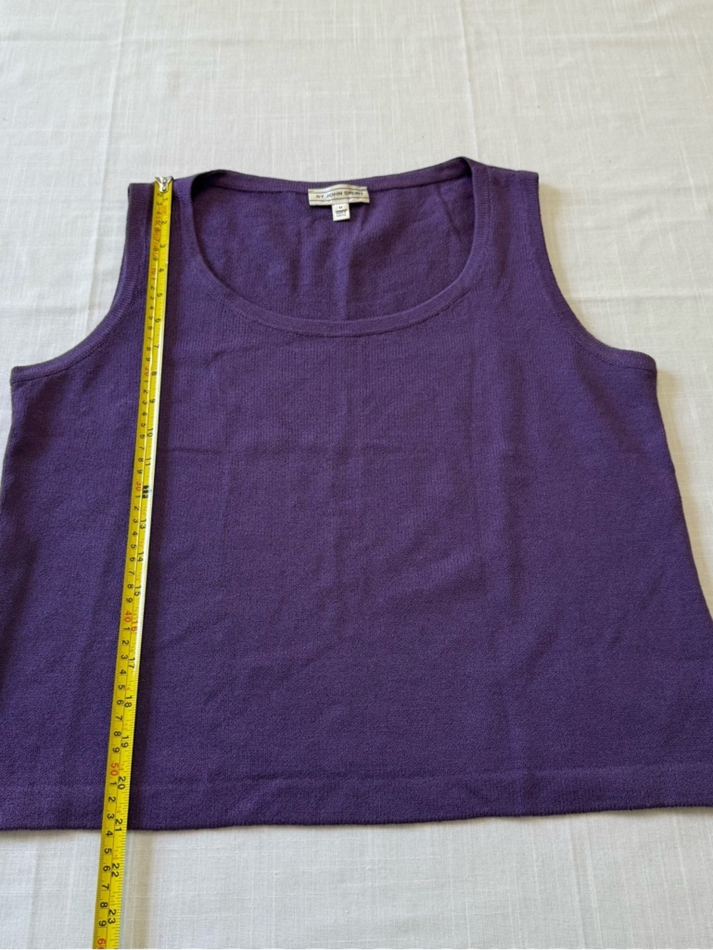 St. John Top Knit Santana Lavender Purple Sleeveless Tank Top Wool Blend Size M - Picture 6 of 8